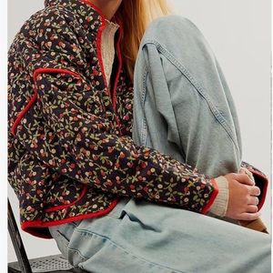 Free people Chloe jacket cherry combo